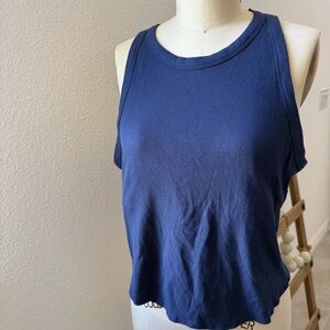 PINK Victoria's Secret Navy Blue Ribbed Tank Top XXL